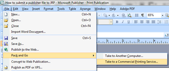 how do i open publisher file in word