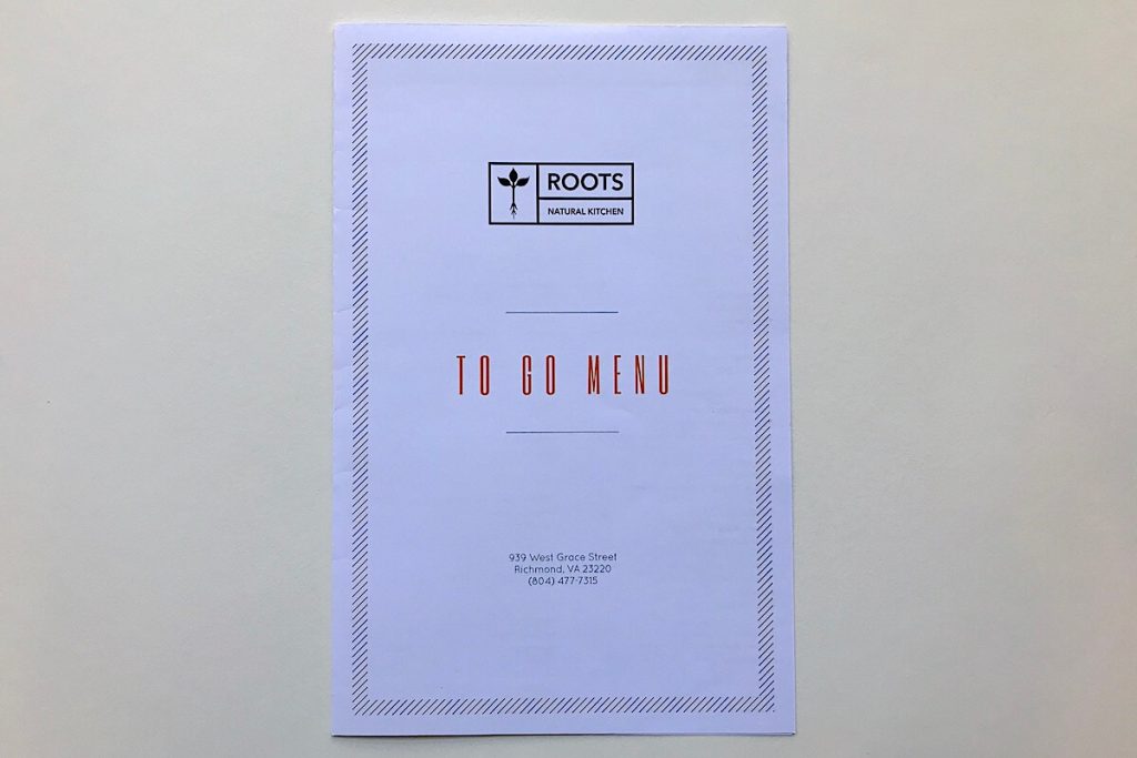 take-out menu printed by BambooInk