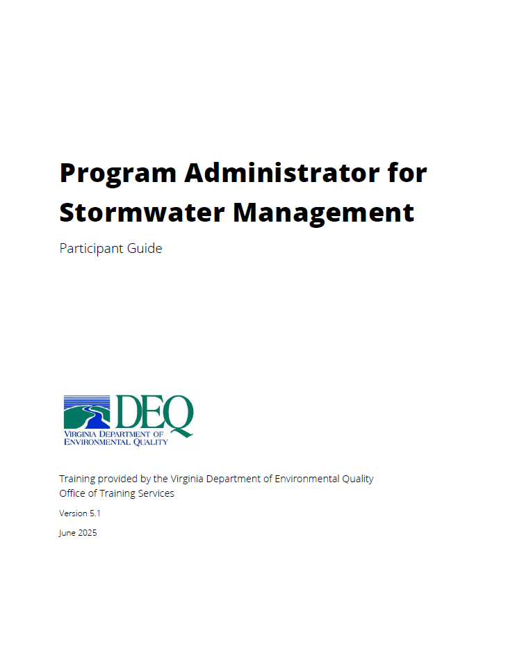 Program Administrator for Stormwater Management Participant Guide (Color)