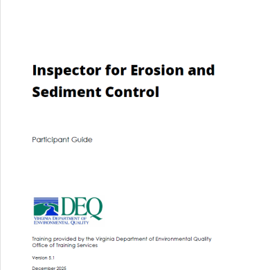 Inspector for Erosion and Sediment Control Participant Guide (Color)