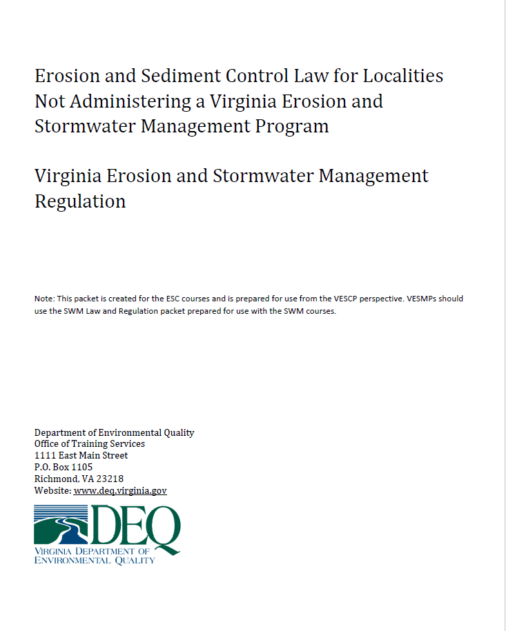 Erosion and Sediment Control Law & Regulations (Black and White)
