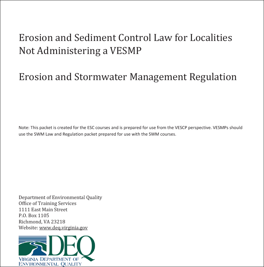 Erosion and Sediment Control Law & Regulations (Black and White)