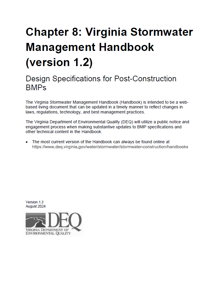 Chapter 8: Virginia Stormwater Management Handbook (version 1.2 Black and White)